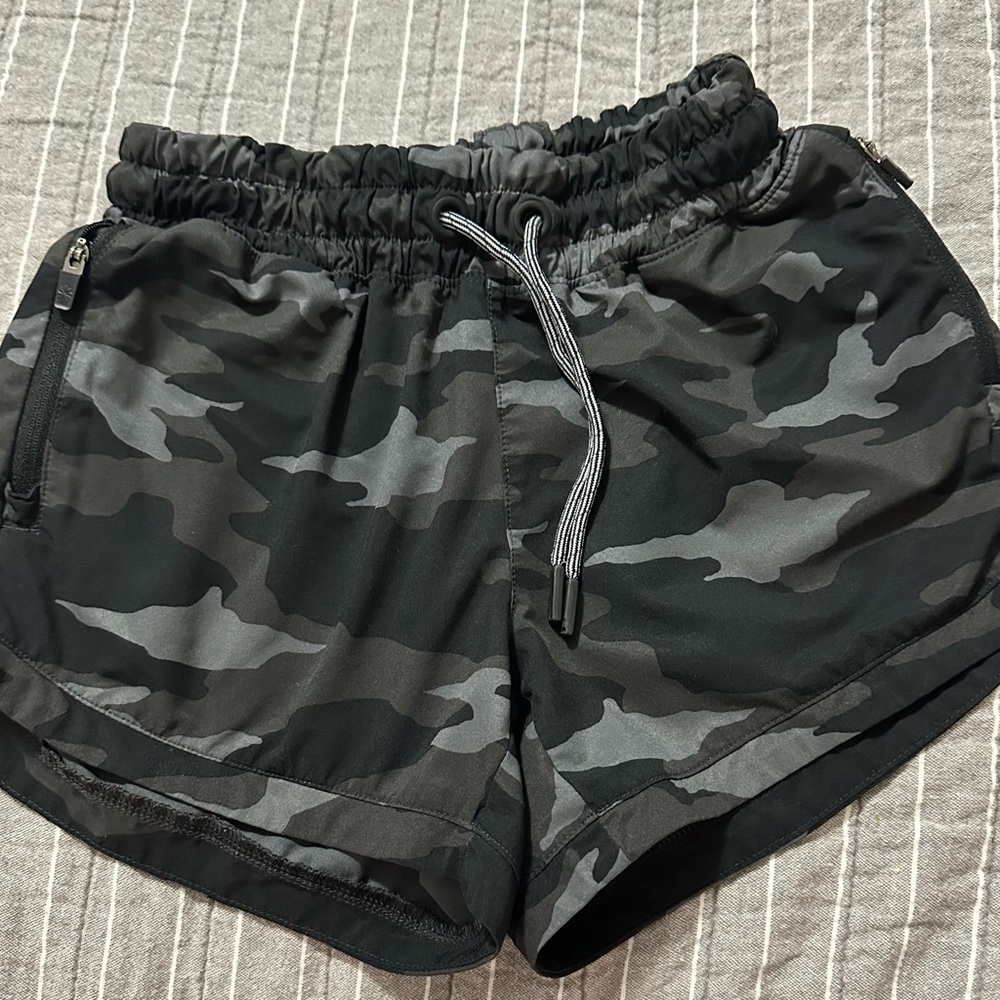 Athleta Black Camo Athletic Shorts